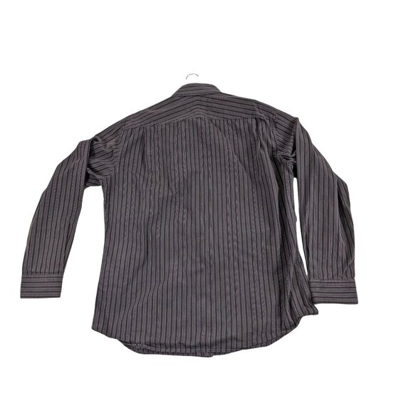 Apt. 9 Large 100% Cotton Brown Striped Long Sleeve Dress Shirt 37g - Picture 2 of 6